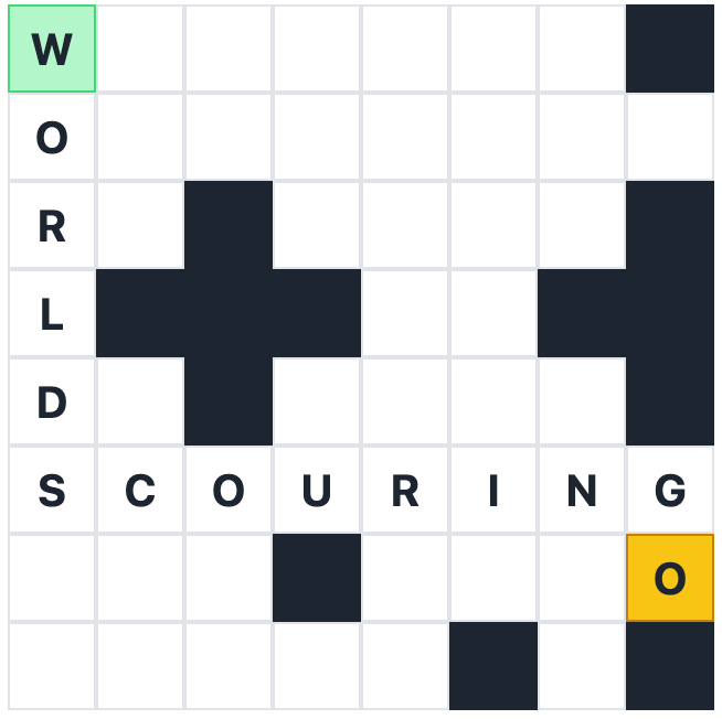Example word crossing game